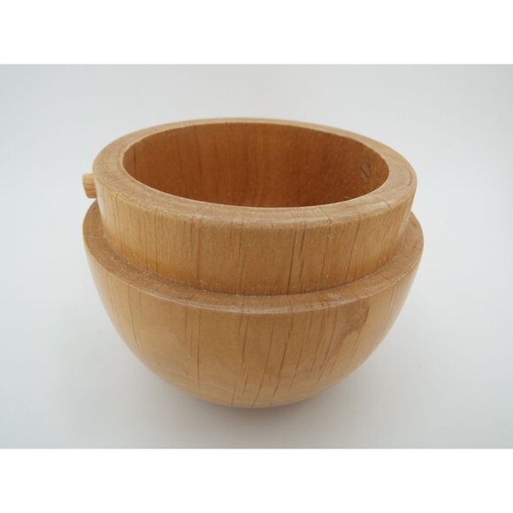 Vintage Wooden String Floss Yarn Dispenser 4.5" Acorn Twine Holder - Picture 7 of 11